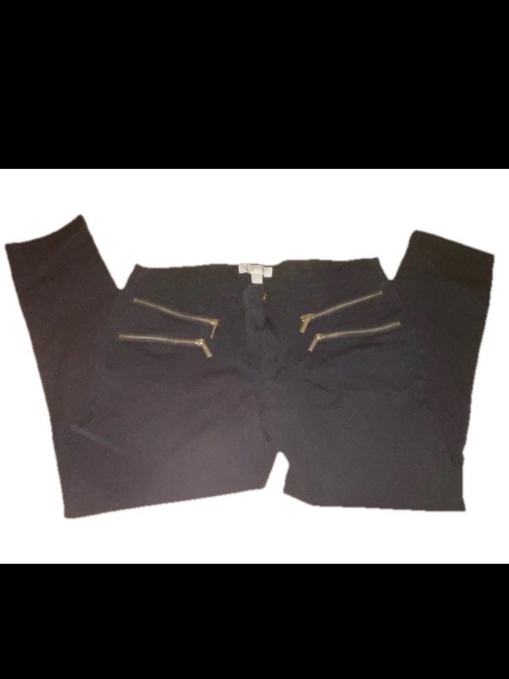 Michael Kors Black Pants with Gold Zippers